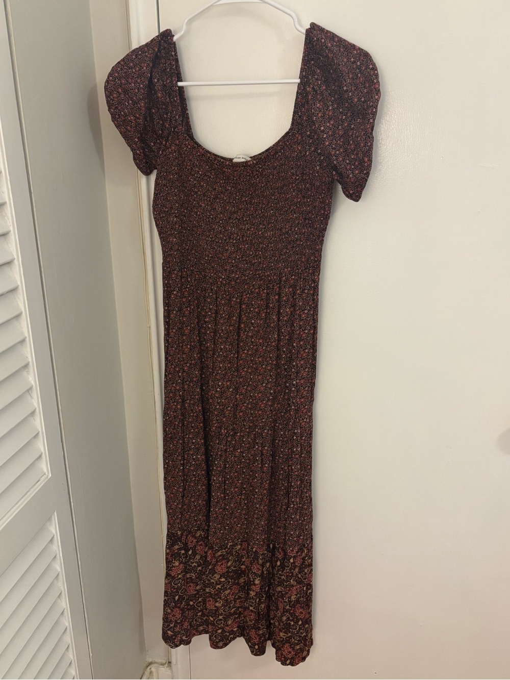 American Eagle Outfitters Burgundy Floral Maxi Dress